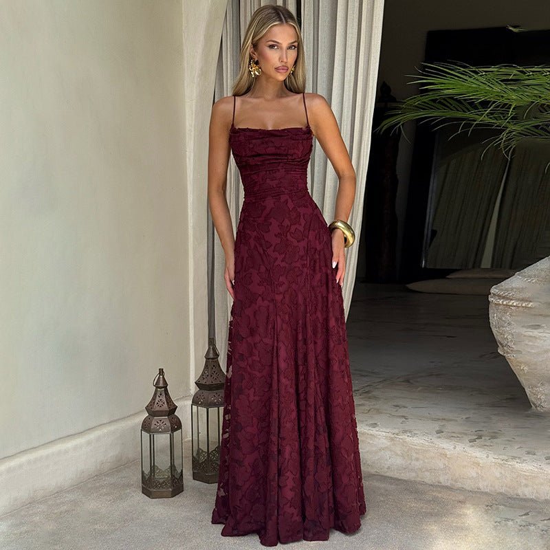 Vestido de Noche con Estampado Floral Elegante