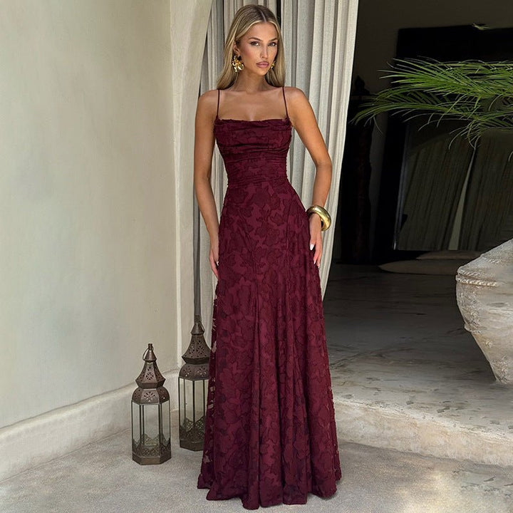 Vestido de Noche con Estampado Floral Elegante