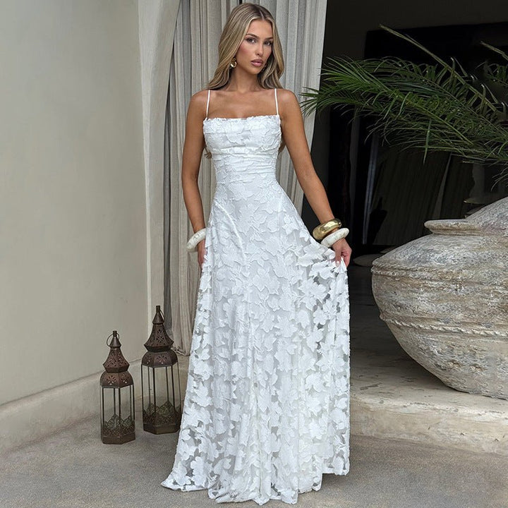 Vestido de Noche con Estampado Floral Elegante