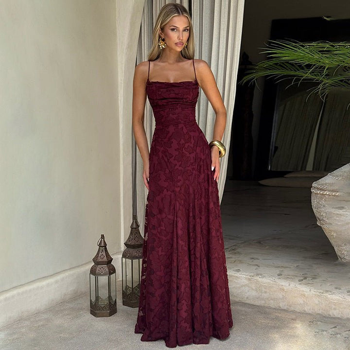 Vestido de Noche con Estampado Floral Elegante