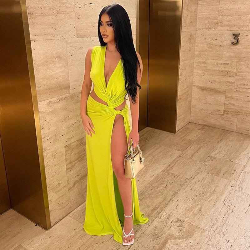 Ava – Maxivestido con abertura y efecto envolvente