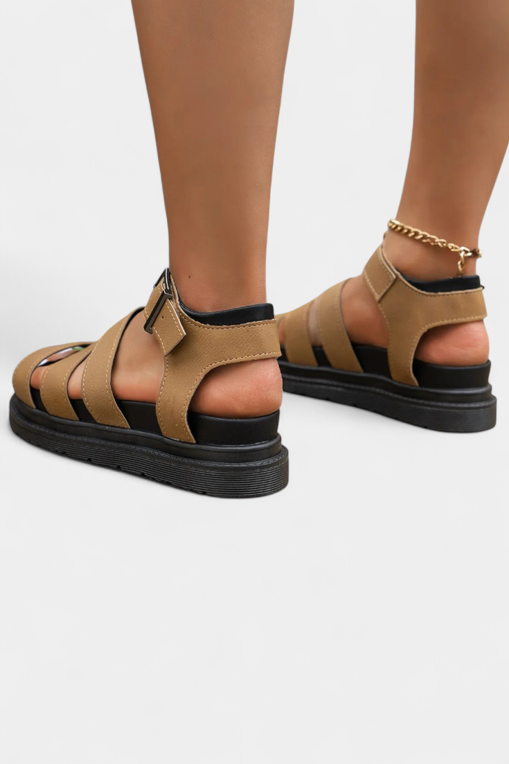Renes Sandalias de Plataforma para Mujer con Múltiples Correas