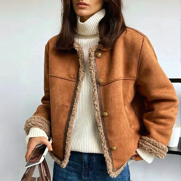 Rosalie™ - Abrigo de botones de piel de oveja