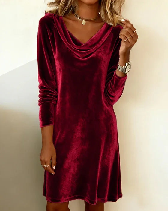 Rosa | Vestido de Terciopelo de Corte Suelto