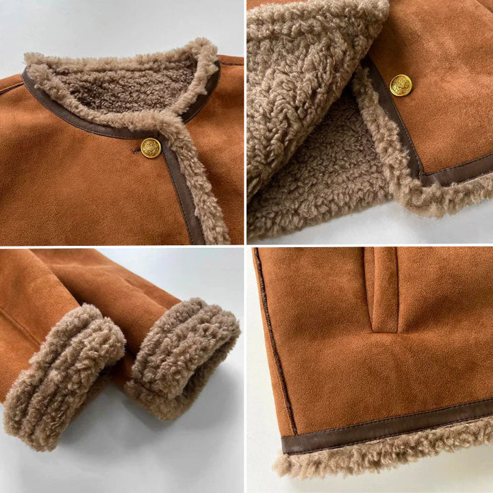 Rosalie™ - Abrigo de botones de piel de oveja