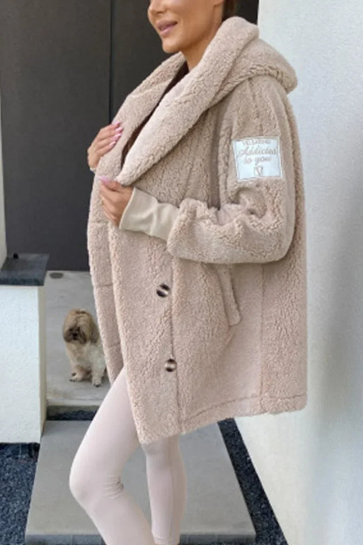 Sabrina - Abrigo de peluche con capucha para señora