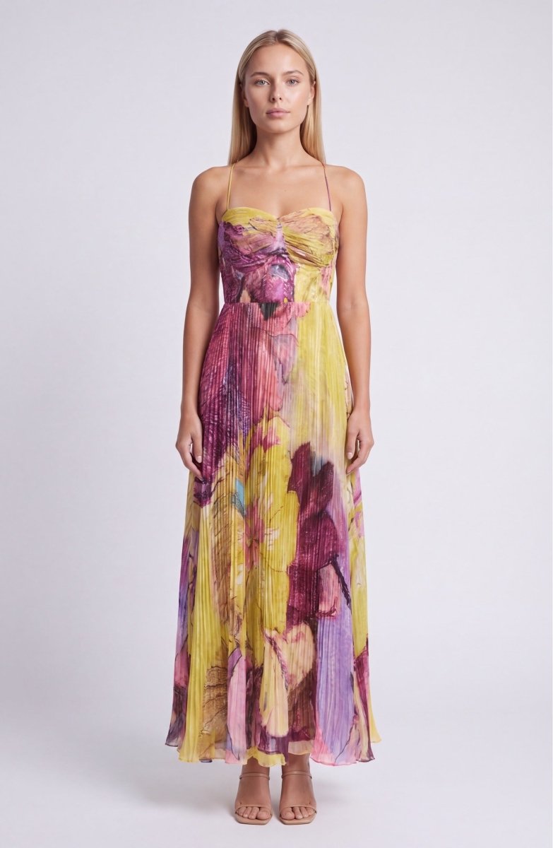Elegante Vestido Maxi Floral de Verano Sin Mangas