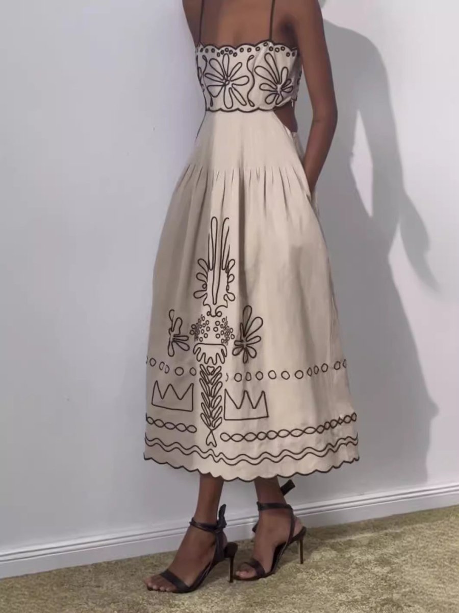 Elegante vestido maxi con tirantes de espagueti