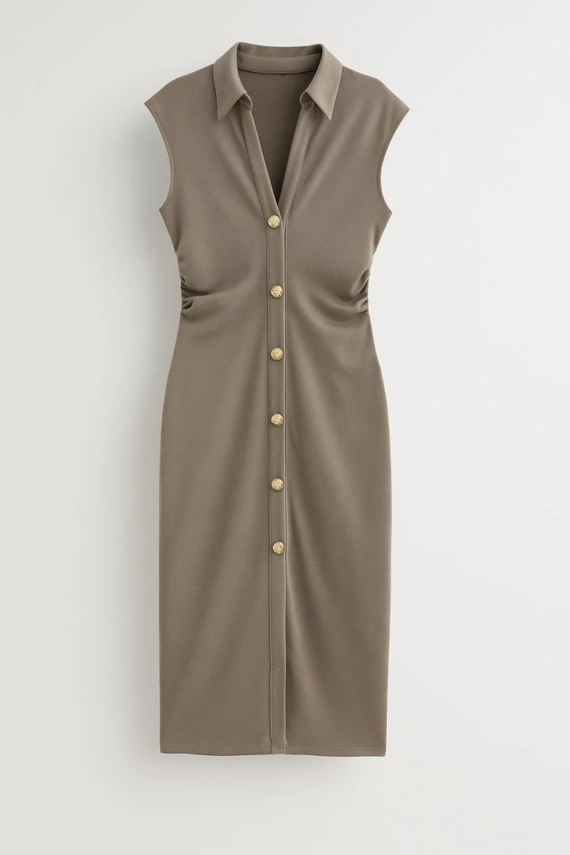 Vestido de tubo midi elegante sin mangas para damas