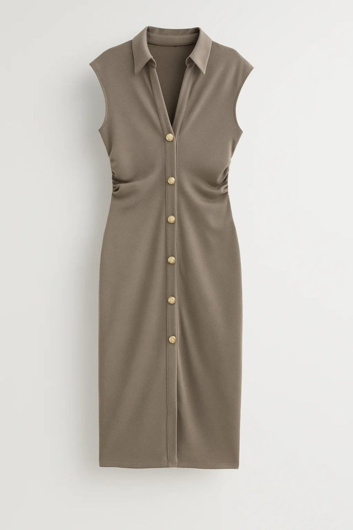 Vestido de tubo midi elegante sin mangas para damas