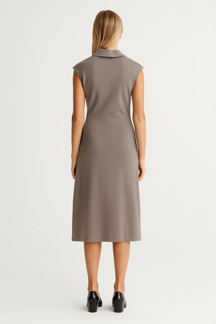 Vestido de tubo midi elegante sin mangas para damas