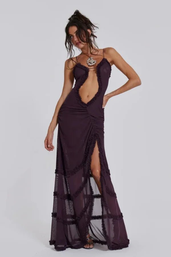 Maxivestido Ajustado Con Cut-Out Y Abertura Lateral