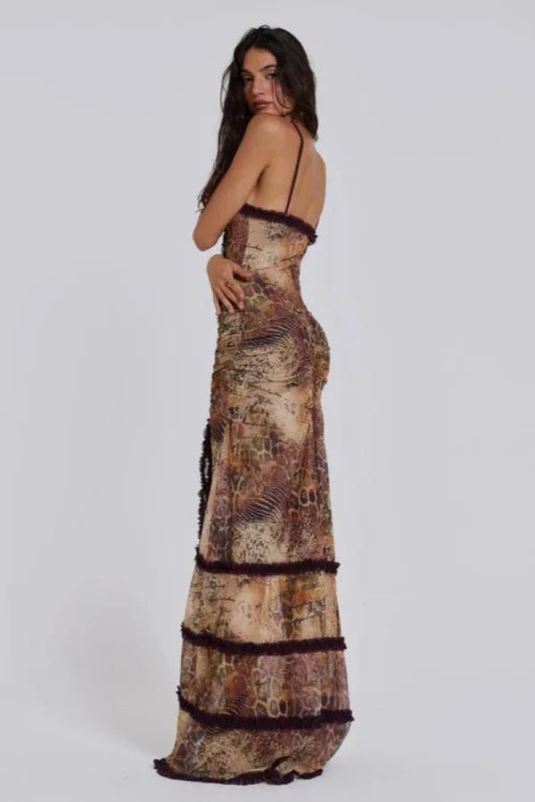 Maxivestido Ajustado Con Cut-Out Y Abertura Lateral