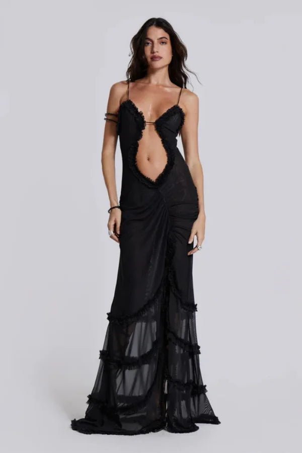 Maxivestido Ajustado Con Cut-Out Y Abertura Lateral