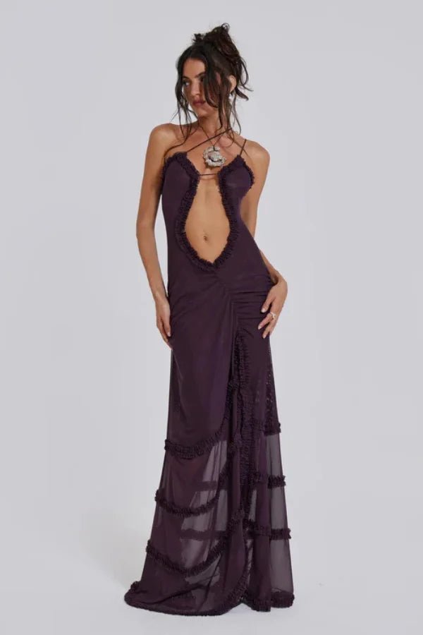 Maxivestido Ajustado Con Cut-Out Y Abertura Lateral