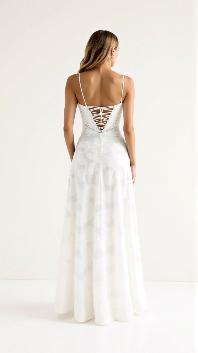 Vestido de Gala Largo Floral con Tirantes de Espagueti