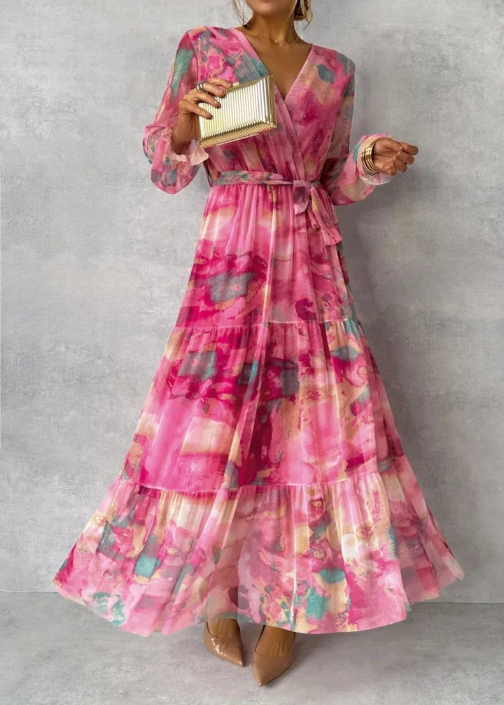 Maxivestido Floral con Mangas