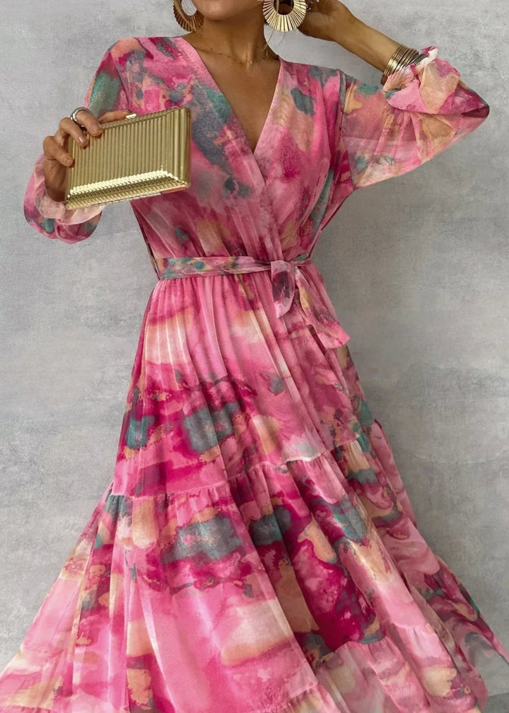 Maxivestido Floral con Mangas