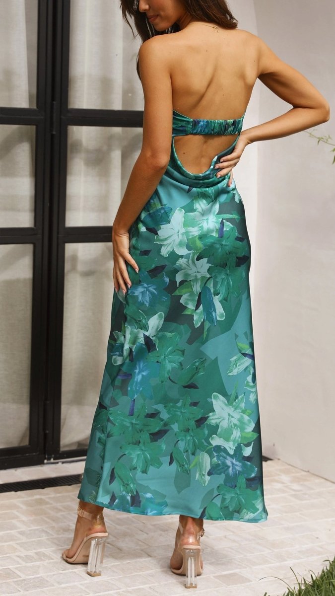 Vestido Maxi Sin Tirantes Floral Para Ocasiones Formales