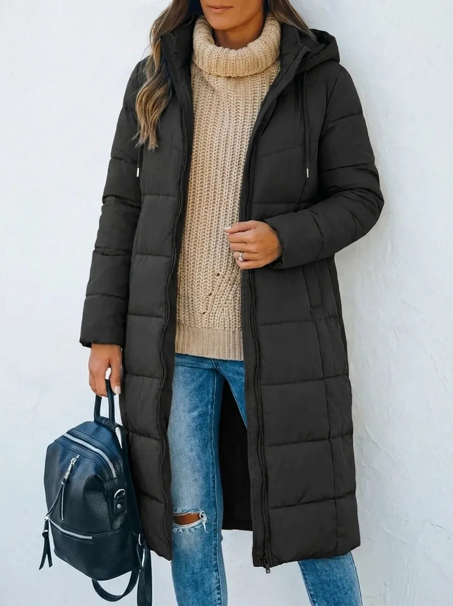 Rae™ - Abrigo acolchado casual con capucha y relleno de plumas