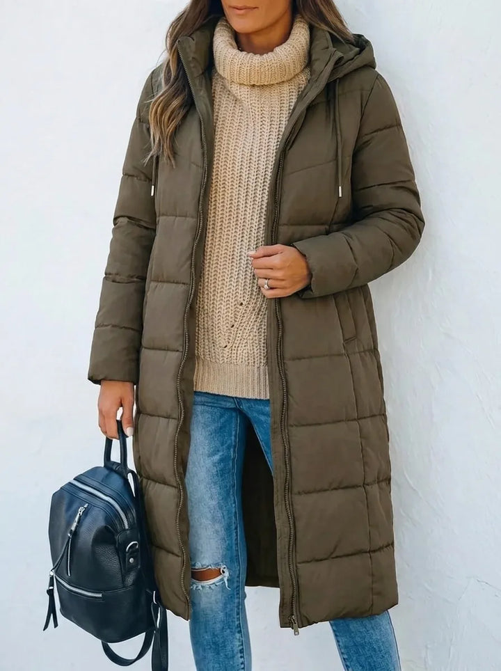 Rae™ - Abrigo acolchado casual con capucha y relleno de plumas