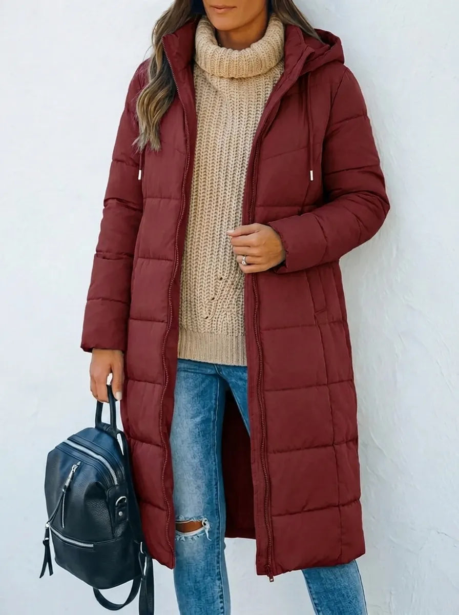 Rae™ - Abrigo acolchado casual con capucha y relleno de plumas