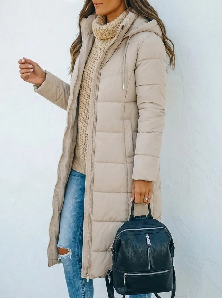 Rae™ - Abrigo acolchado casual con capucha y relleno de plumas