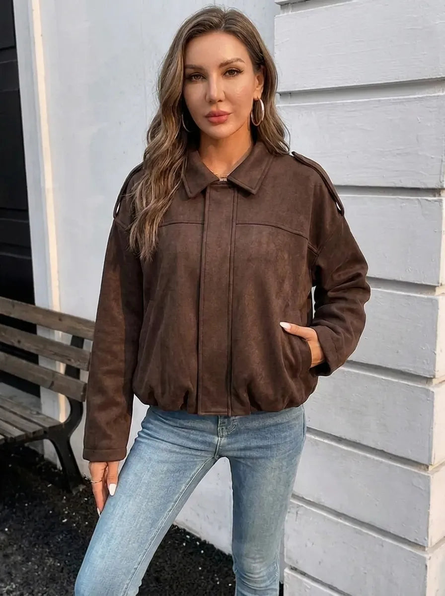 Abrigo oversized de señora con bolsillos prácticos