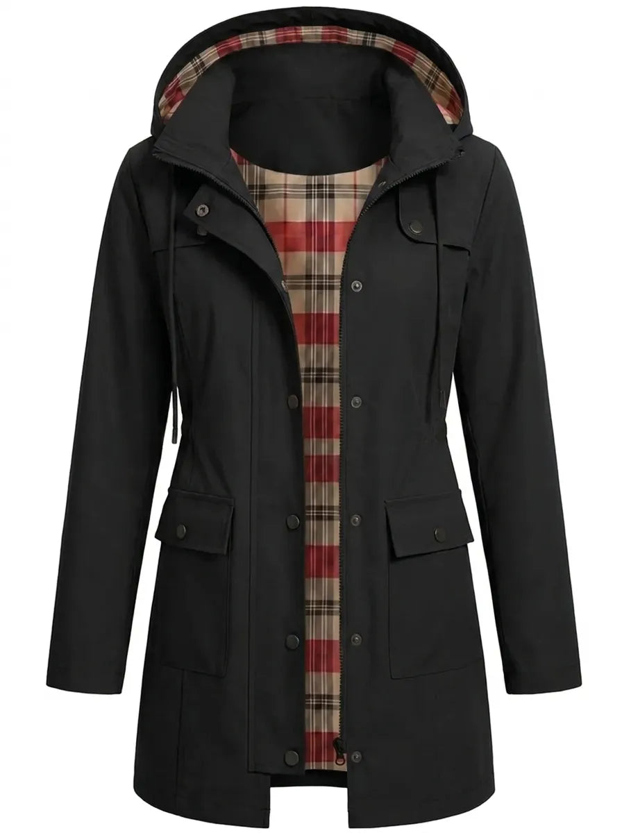 Francesca | Parka para mujer con capucha, botones y bolsillos