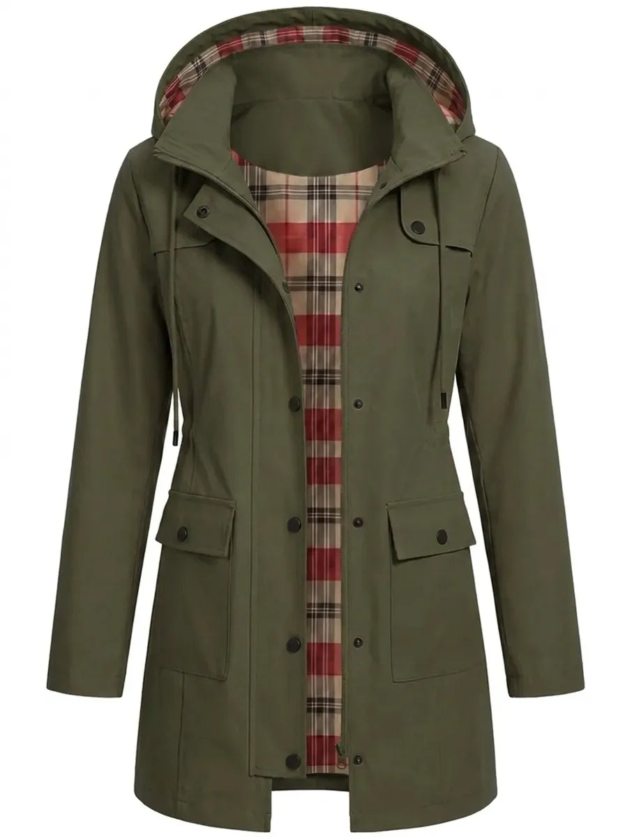 Francesca | Parka para mujer con capucha, botones y bolsillos
