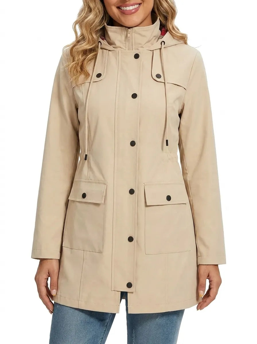 Francesca | Parka para mujer con capucha, botones y bolsillos