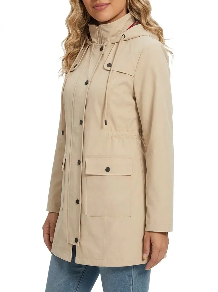 Francesca | Parka para mujer con capucha, botones y bolsillos
