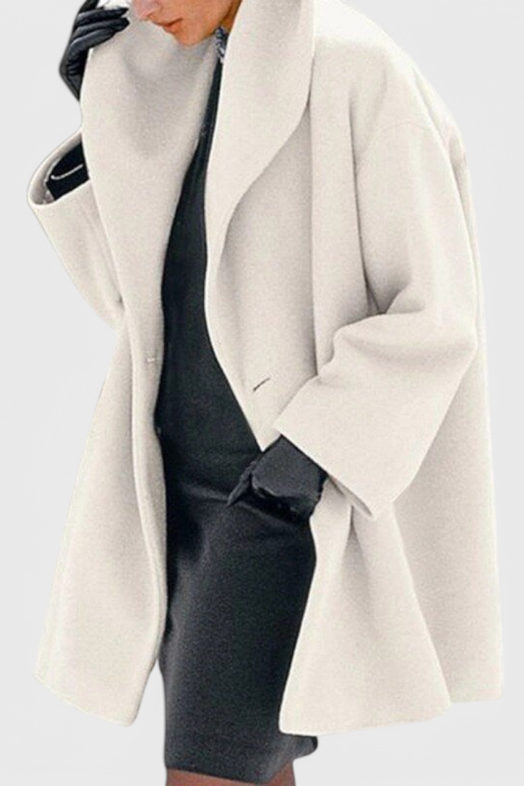 Abrigo Oversized de Mezcla de Lana Harper con Solapa Ancha