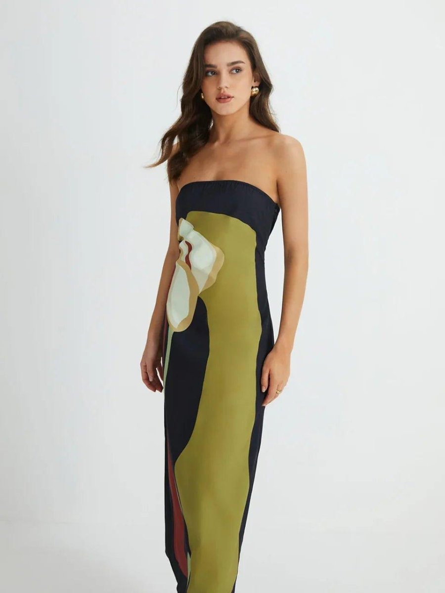 Lana – Vestido Maxi sin mangas con estampado gráfico