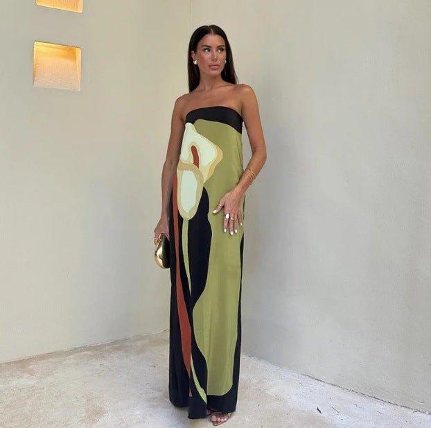 Lana – Vestido Maxi sin mangas con estampado gráfico