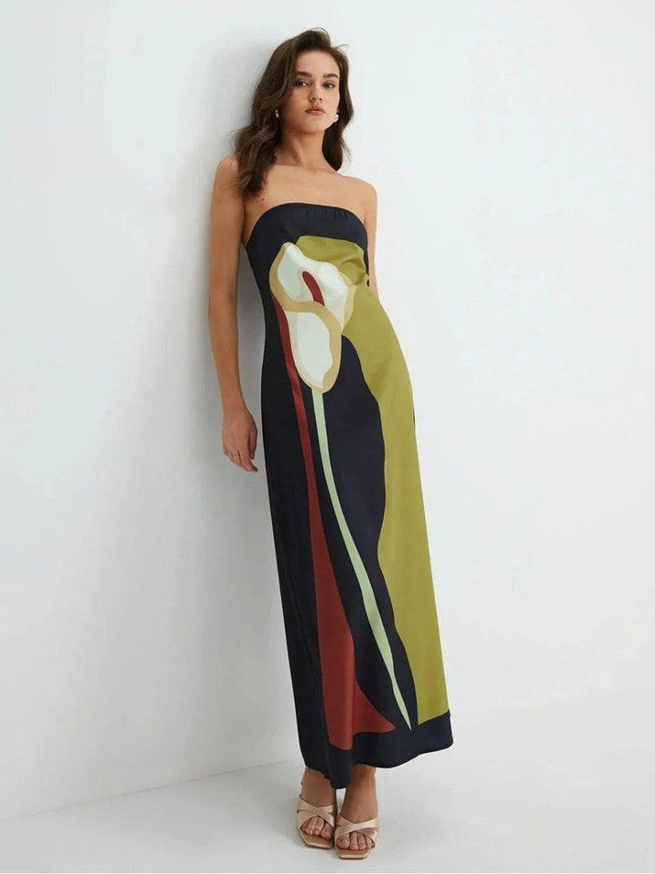 Lana – Vestido Maxi sin mangas con estampado gráfico