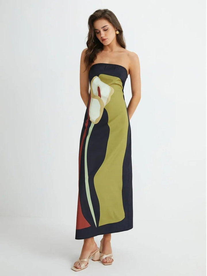 Lana – Vestido Maxi sin mangas con estampado gráfico
