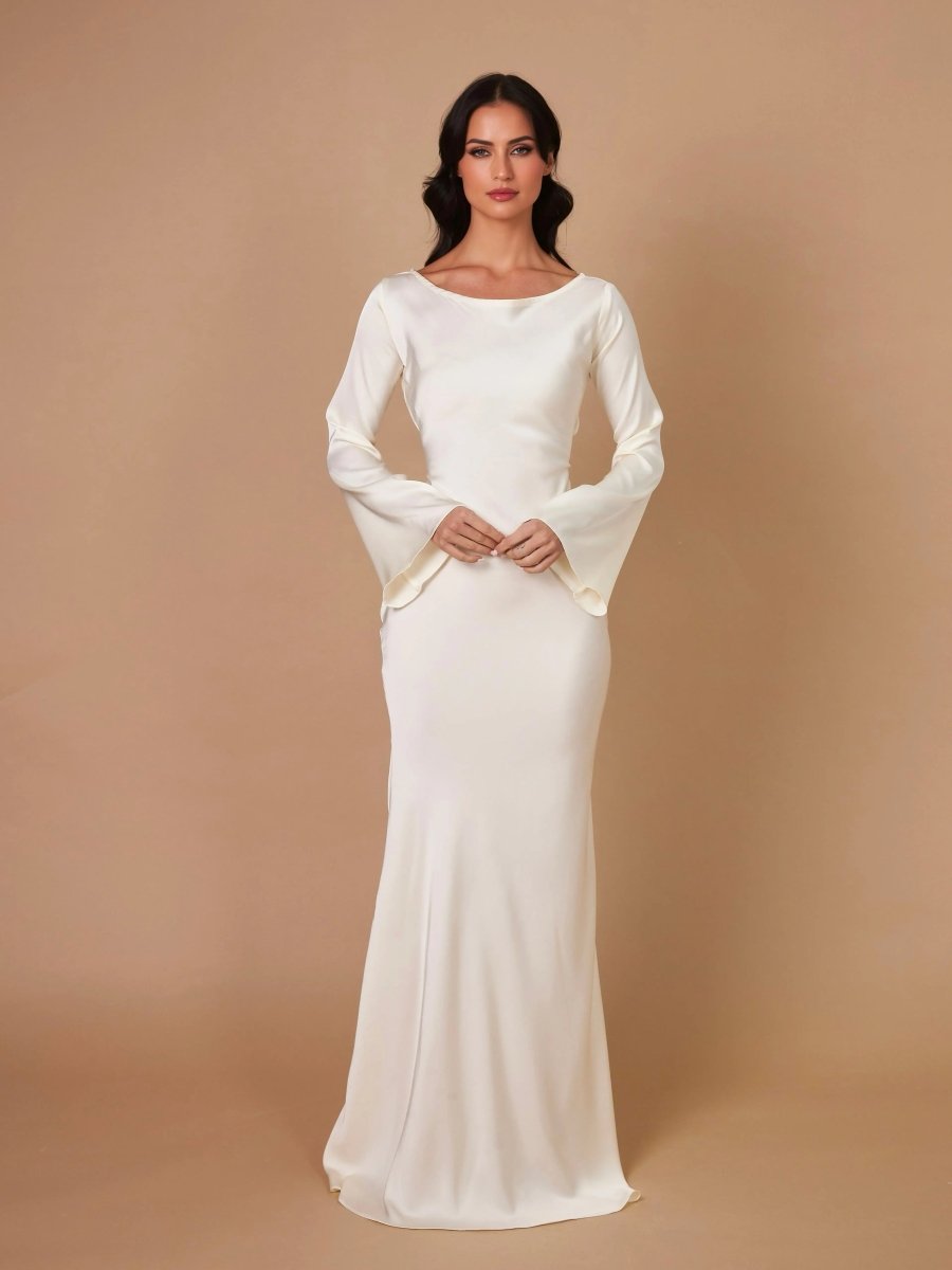 Vestido Maxilargo de Manga Larga Elegante
