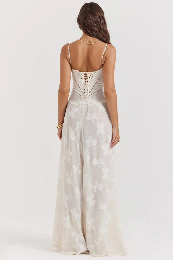 Liv – Vestido Maxí Floral con Tirantes de Espagueti y Silueta en A