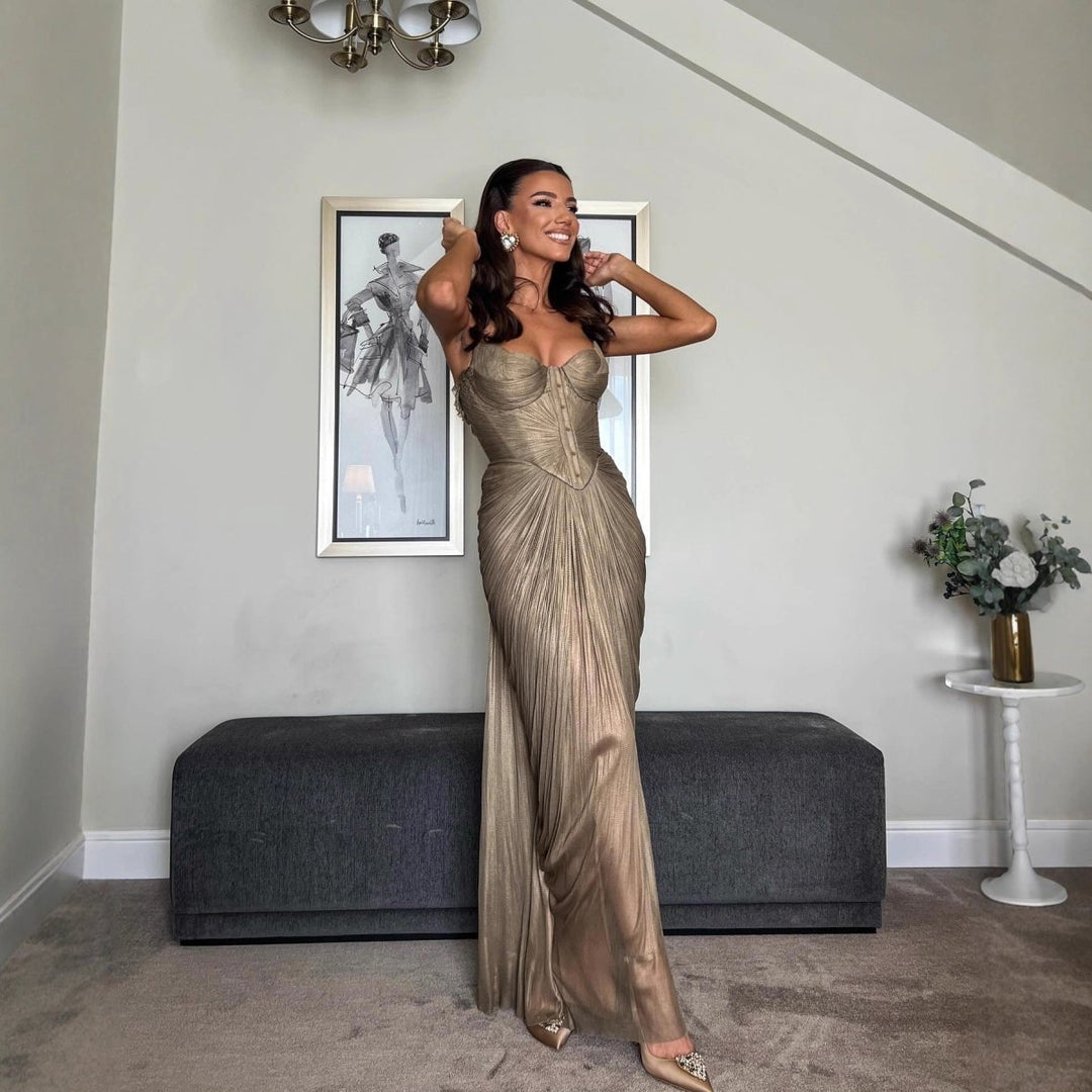 Maxi vestido de noche largo elegante para gala