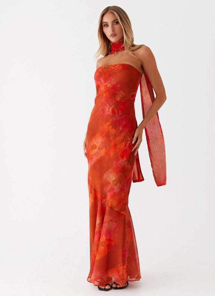 Maxi vestido con estampado floral de verano