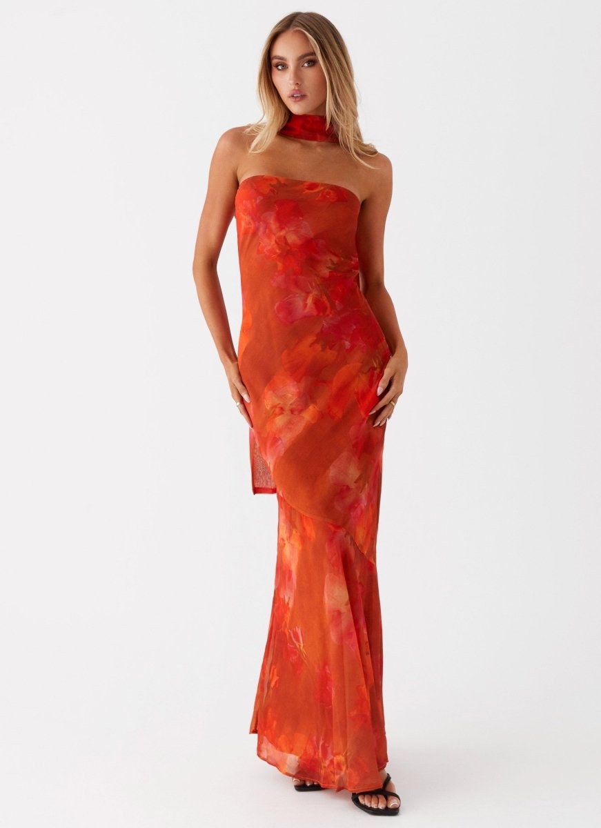 Maxi vestido con estampado floral de verano