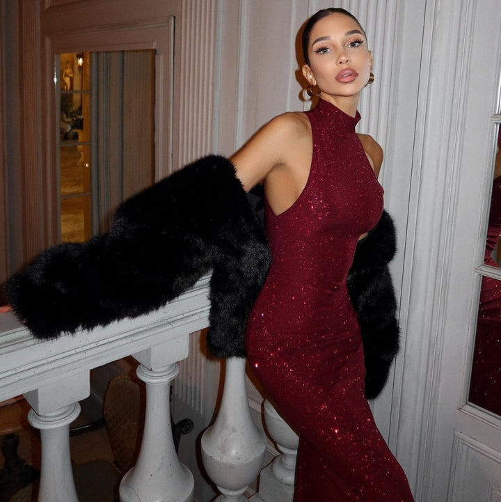 Maxivestido Festivo con Lentejuelas