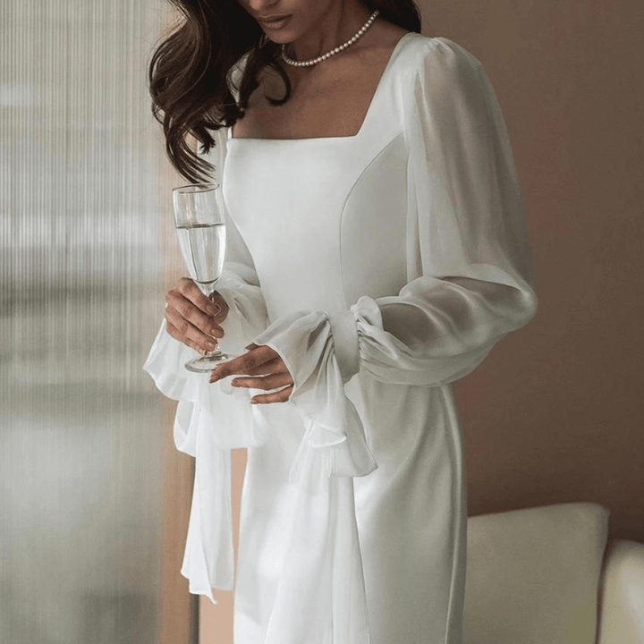 Maxivestido de Manga Larga Elegante