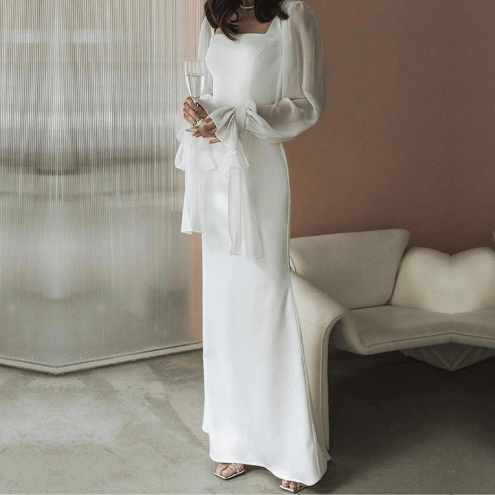 Maxivestido de Manga Larga Elegante