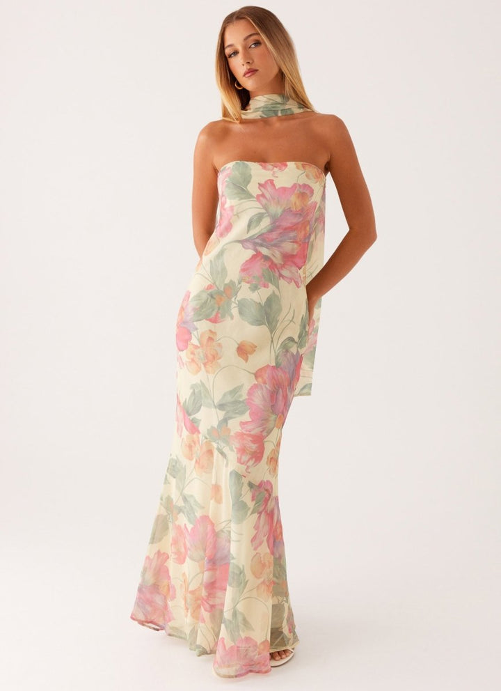 Maxi vestido de verano con estampado de flores
