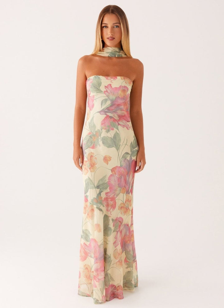 Maxi vestido de verano con estampado de flores
