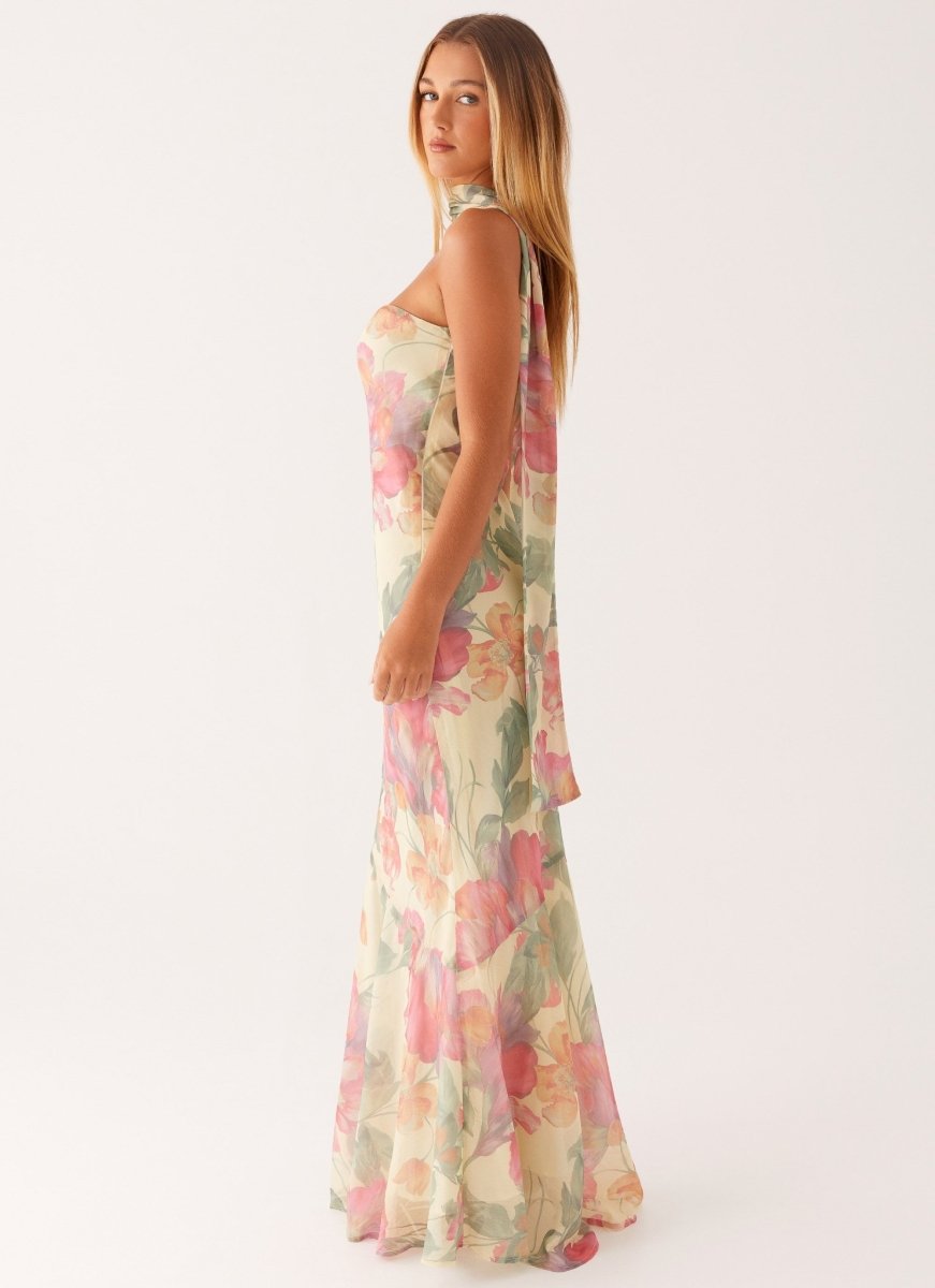 Maxi vestido de verano con estampado de flores