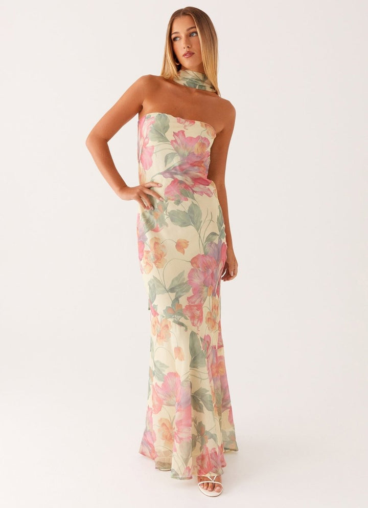 Maxi vestido de verano con estampado de flores