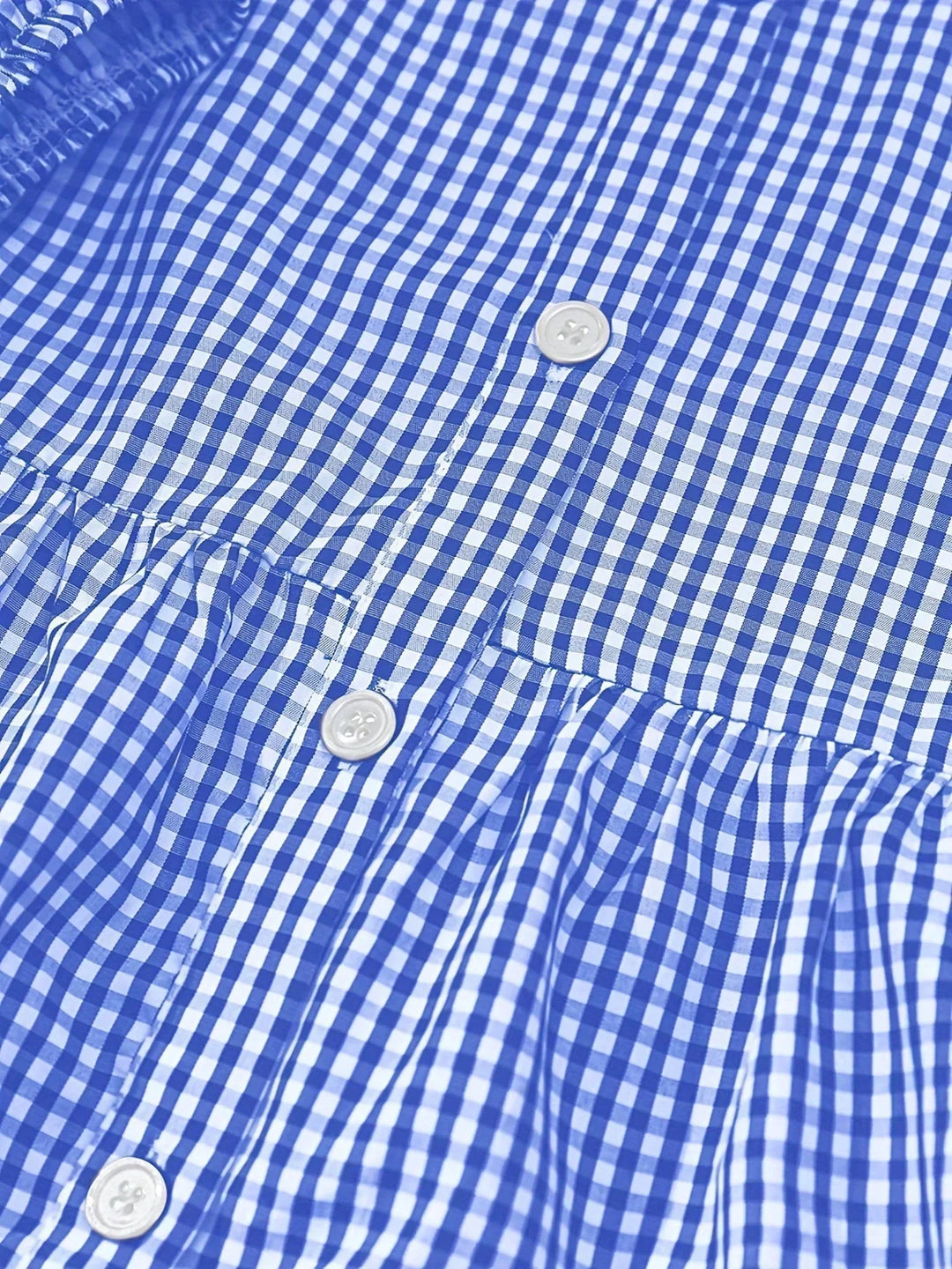 Vestido mini de cuadros para mujeres, con mangas 3/4 y cuello abotonado